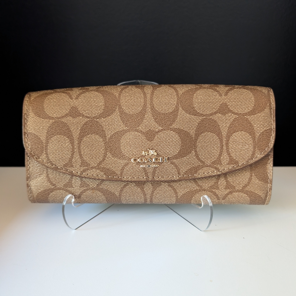 Coach Signature Canvas Long Wallet